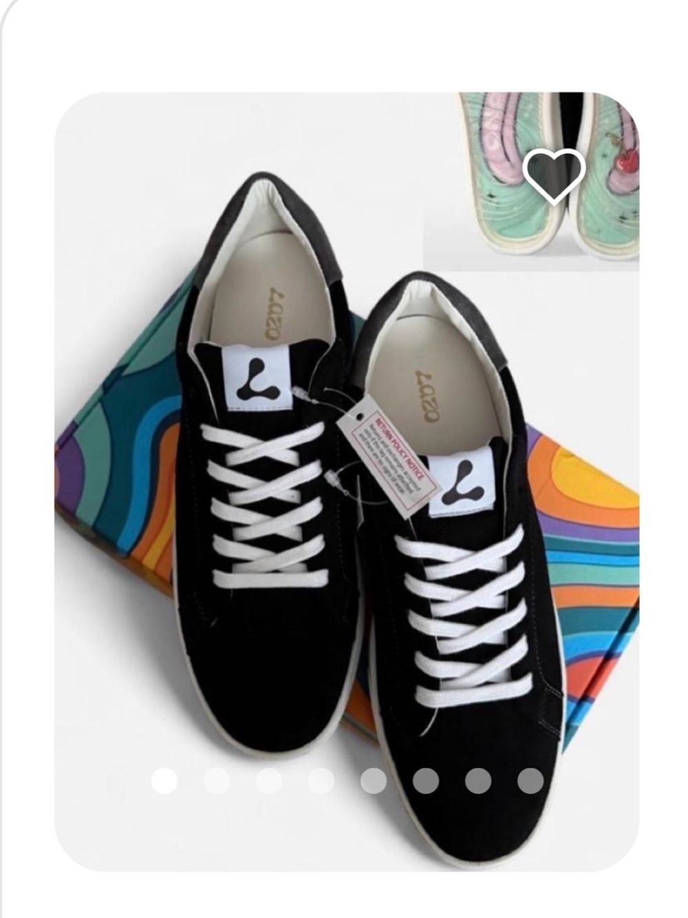 Lazo Black Suede Lace-Up Sneakers for Women 
Size 9